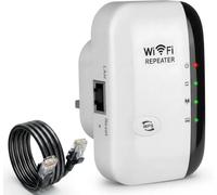 2026 Newest WiFi Extender Booster, Wireless Signal Amplifier 2.4GHz 300Mbps WiFi Repeater Covers Up to 3000 Sq.ft 45 Devices Quick Setup Signal Booster for Home with 0.5M Network Cable, UK Plug
