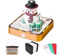 2026 Notepad Calendar 3D, 3D Desk Calendar with Led Lights, Snowman 3D Paper Sculpture Calendar 2026, DIY Paper Carving Art Memo Pad for Office Desktop Decoration Gift (Snowman)