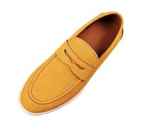 2026 Novelty Neutral Casual Shoes with Sporty Design, Breathable and Comfortable Casual Slippers for Men, Comfortable Soft Sole, Breathable Suede Slippers for Walking, Travel, yellow, 13.5 UK