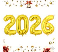 2026 Number Balloons for New Years Eve Party Supplies 2026|Class of 2026 Graduation Decorations|Giant 2,0,2,6 Foil Mylar Balloons for NYE & Grad Party Photo Booth Backdrop (Gold, 40 Inch)