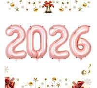 2026 Number Balloons for New Years Eve Party Supplies 2026|Class of 2026 Graduation Decorations|Giant 2,0,2,6 Foil Mylar Balloons for NYE & Grad Party Photo Booth Backdrop (Rose Gold, 16 Inch)