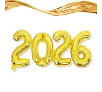 2026 Number Balloons,Gold Number Foil Balloons, for 2026 New Year Eve Christmas Party Supplies Anniversary Graduation Celebration Decor(16 Inch)