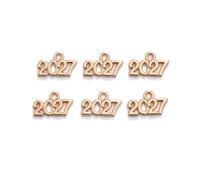 2026 Number Charms, 50Pcs Vintage Alloy Pendants, DIY Jewelry Making Crafts Accessories