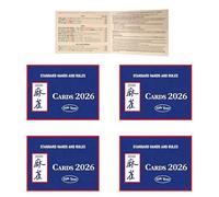 2026 Official Mahjong Card 4 Pack Portable Mah Jong Rule Guide Set with Clear Large Print Easy to Read Reference Cards (4, Blue)