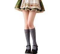 2026 Oktoberfest Socks, Wide Cut Vertical Ruffle Calf Stockings For