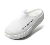 2026 Orthopaedic Slippers Women's Clogs & Mules for Women Air Cushion Leisure Breathable Sandals Health Shoes Diabetic Slip On Walking Heel Spurs Mesh (White, 5)