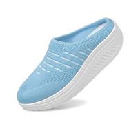 2026 Orthopaedic Slippers Women's Clogs & Mules for Women Air Cushion Leisure Breathable Sandals Health Shoes Diabetic Slip On Walking Heel Spurs Mesh (Sky Blue, 5.5)