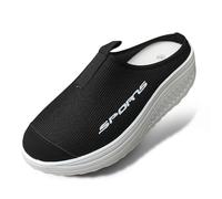 2026 Orthopaedic Slippers Women's Clogs & Mules for Women Air Cushion Leisure Breathable Sandals Health Shoes Diabetic Slip On Walking Shoes Slippers Heel Spurs Mesh Sandals (Black, 5)