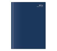 2026 Page-a-Day or Week-to-View Diary - Hardback Case-Bound, A4/A5/A6 or Pocket - Premium Desk Planner (Blue, A4 Page a Day (Full Pg Wknd))