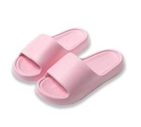2026 Pairs Women Men Solid Shower Room Home Non-Slip Breathable Massage Soft Sole Quick Drying Slippers Comfortable Flat Shoes, pink, 5 UK