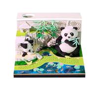 2026 Panda Stalk LED Calendar with Rechargeable Lighting, Tear-Resistant Recycled Paper & NightMode for Home Planning LED Desk Calendar Twenty Twenty Six with Panda Plan