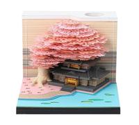 2026 Paper Carving Calendar - 1 Piece Notepad | Detachable Art Notepad, Light Flowering Tree House Design For Teachers' School, Holiday Home, Da Clas Room