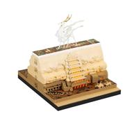 2026 Paper Sculpture Calendar 3D Notepad, Calendars Dunhuang Double-sided Christmas Calendar Gift Stationery For Friends, 2026 Pad piece Unique Architecture pad For 3D Birthday Desk Lights Chr