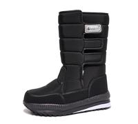 2026 Petite Women Men's and Women's Couple Models Boots Hiking Snow Easy Clean Lightweight Country Walk Rainy Days Western Cowboy Knee High Faux Leather (4) Black