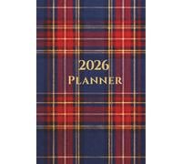 2026 Plaid Mini Planner: Navy & Red Luxury Tartan Pocket Organizer (120 Pages, 6x9, Matte)