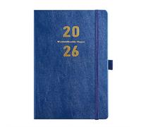 2026 Planner, 2026 Calendar Planner Weekly And Monthly, Jan- Dec2026, 365 Days Daily Planners Notebook, With Tabs, A5 Size, Pu Material, 7mm Thick Paper, for Home Office Journal Organizer (Blue2)