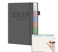 2026 Planner - A5 Daily Planner Diary 2026, Day Per Page Record Organizer, Planning Agenda Notebook With Tabs For Organizing To-Do List Home School Offices Classroom Meeting Room Studio