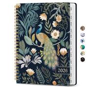 2026 Planner - Aesthetic Weekly and Monthly Planner, Jan 2026 - Dec 2026, Spiral Bound Calendar Planner, Perfect for Office Home School Supplies - A5 (6.3" x 8.5"), Jungle Peacock