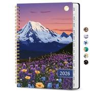 2026 Planner - Aesthetic Weekly and Monthly Planner, Jan 2026 - Dec 2026, Spiral Bound Calendar Planner, Perfect for Office Home School Supplies - A5 (6.3" x 8.5"), Moonlit Blooms