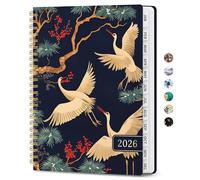 2026 Planner - Aesthetic Weekly and Monthly Planner, Jan 2026 - Dec 2026, Spiral Bound Calendar Planner, Perfect for Office Home School Supplies - A5 (6.3" x 8.5"), Crane