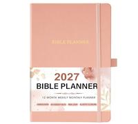 2026 Planner - Christian Planner 2026 Weekly and Monthly, Jan.2026 - Dec.2026, Bible Journal, 8.37" x 5.75", 2026 Christian Planner with Leather Hardcover, Pen Holder, Pocket