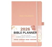 2026 Planner - Christian Planner 2026 Weekly and Monthly, Jan.2026 - Dec.2026, Bible Journal, 8.37" x 5.75", 2026 Christian Planner with Leather Hardcover, Pen Holder, Pocket