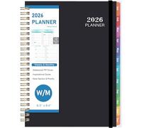 2026 Planner - JAN. 2026 -DEC. 2026, 2026 Daily Weekly and Monthly Planner, 6.3'' x 8.4'', Calendar Planner 2026 with Transparent PP Cover, Colorful Monthly Tabs, Back Pocket