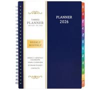2026 Planner - Planner 2026, 2026 Planner Weekly and Monthly with Tabs, Jan 2026 - Dec 2026, 6.25" × 8.3", Strong Twin-Wire Binding