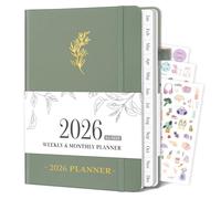 2026 Planner Weekly and Monthly, 8.5" x 11" Academic Planner with Tabs from Jan 2026 - Dec 2026, A4 Large Hardcover Agenda Calendar with Date for School & Office Schedule, Sage Green