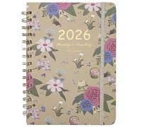 2026 Planner, Weekly and Monthly Calendar Planner for Women, Jan 2026 - Dec 2026, Hardcover Planning Agenda book, Spiral Bound, Inner Pocket, 6.3" x 8.5", Christmas Gift