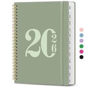 2026 Planner, Weekly and Monthly Calender Planner, Jan 2026 to Dec 2026, Hardcover 2026 Calendar Book with Tabs & Inner Pocket, Office Home School Supplies for Women & Men - A5 (6.3" x 8.5"), Green
