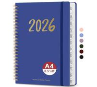 2026 Planner - Weekly and Monthly Planner, January 2026 to December 2026, Spiral Bound 2026 Calendar Planner Book, Inner Pocket, Perfect for Office Home School Supplies - A4 (8.5" x 11"), Royal Blue