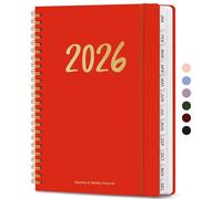 2026 Planner - Weekly and Monthly Planner, January 2026 to December 2026, Spiral Bound 2026 Calendar Planner Book, Inner Pocket, Perfect for Office Home School Supplies - A5 (6.3" x 8.5"), Tomato Red