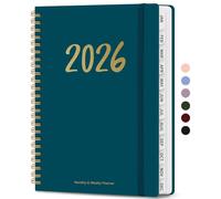 2026 Planner - Weekly and Monthly Planner, January 2026 to December 2026, Spiral Bound 2026 Calendar Planner Book, Inner Pocket, Perfect for Office Home School Supplies - A5 (6.3" x 8.5"), Pine