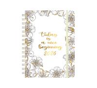 2026 Planner Weekly and Monthly Spiral Bound Planner with Floral Cover Agenda Planner with Elastic Band Goal Tracker Organizer Notebook for Back to school season Office Home A11
