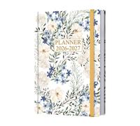 2026 Planner - Weekly & Monthly Planner from January 2026 to December 2026, 5.8'' × 8.3'' Agenda 2026 with Inner Pocket, Elastic Band, Hard Cover, Perfect Daily Organizer, Crushed Flower