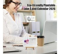 2026 Plantable Calendar & Family Organizer: Eco-Friendly Plantable Love Seed Calendar 2026 Eco-Friendly Recycled Paper Embedded With Seeds. Ideal For Kitchen Planning, Student Scheduler