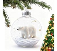 2026 Playful Animal 3D Glass Ball Decorations,2026 Wildlife Wonders Collection Birds Crystal Glassball Ornament,Marine & Forest Life Glass Christmas Ornaments Balls Winter Holiday (Polar Bear)