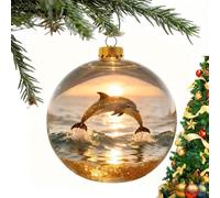 2026 Playful Animal Ball Decorations, 3D Marine Forest Life Clear Decorators Collection,for Christmas Tree Room Decor, Holiday Hanging Ornaments(Style 8)