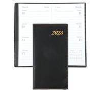 2026 Pocket Calendar, 12 Months Weekly and Monthly Planner 2026 Mini Pocket Planner Calendar with Ribbon Bookmarks Small PVC Leather Twin-Wire Binding Calendars for Men and Women (7.08'' x 3.94'')