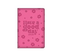 2026 Pocket Diary Week to View - Pink Floral Embossed Padded Soft Faux Leather Planner Have a Good Day' Design - Casebound Notebook Business & Student Organiser