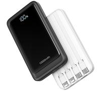 2026 Portable Charger Power Bank, PD 20W Super Fast Charging 10000mAh Travel Essentials Battery Pack, 5 Outputs 2 Inputs Slim Charging Bank Built-in Cables Cords Wires for iPhone, Samsung, Android