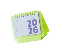 2026 Portable Desktop Calendar Comb Planner with Memo Pad for Home School Scheduling 13x6.2x11.2cm for Work Plan Desk Planner