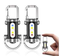 2026 Portable Rechargeable Bright Keychain Flashlight, Vbbert Keychain Flashlight with Power Bank Function, 7 Lighting Modes, for Outdoor Camping Hiking (2PCS)
