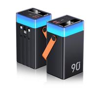 2026 Power Bank 90000mAh Fast Charging 30W, PowerBank Battery Pack USB C Portable Charger with Built-in Cables for Camping, Outdoor, Travel with 9 RGB Colours and Flashlight Changing for Smartphone