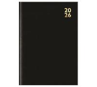 2026 Premium A5 Size Hard Cover Desk Diary Day A Page With Appointment Time Year Planner, Organizer With Ribbon Marker for Business, Office, Home, (Black)