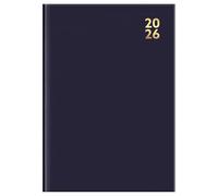 2026 Premium A5 Size Hard Cover Desk Diary Day A Page With Appointment Year Planner, Organizer With Ribbon Marker for Business, Office, Home, (Navy Blue)