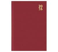 2026 Premium Hard Cover Desk Diary Week to View A5 Home Office Year Planner, Organizer With Ribbon Marker for Business, Office, Home, (Burgundy)