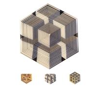 2026 Premium Hexagon Twist Illusion, 3D Printed Hexagonal Fractal Fidget Gadget, Stress Relief Pocket Toy, Decompression Sensory Desk Gadget, Spiral Optical Visual Desk Decor (TypeB)