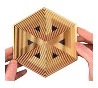 2026 Premium Hexagon Twist Illusion, 3D Printed Hexagonal Fractal Fidget Sensory Gadget, Irritability and Relaxation, Hypnotic Fidget Toy for Stress Relief, Funny Pocket Gifts (Gold)